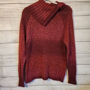 6/$30 SALE Dressbarn Sweater Large Cowl Neck Marled Knit Cozy Fall Winter Chic